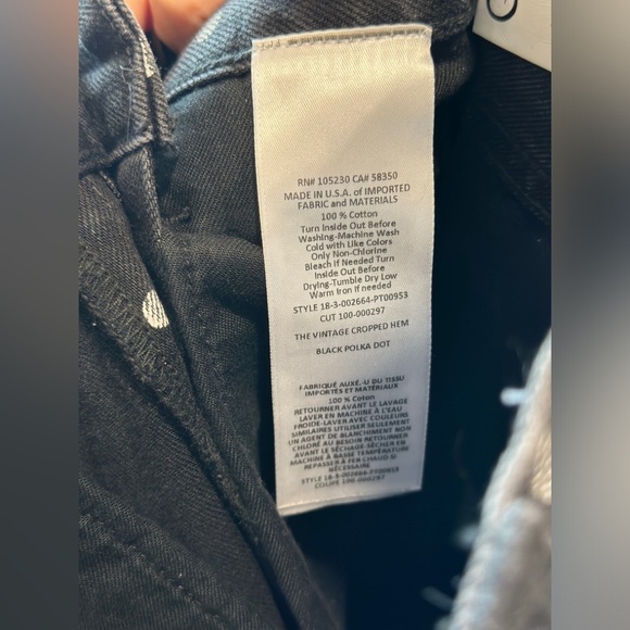 Current Elliot polka dot denim jeans size 27 THE VINTAGE CROP SLIM - Picture 9 of 13